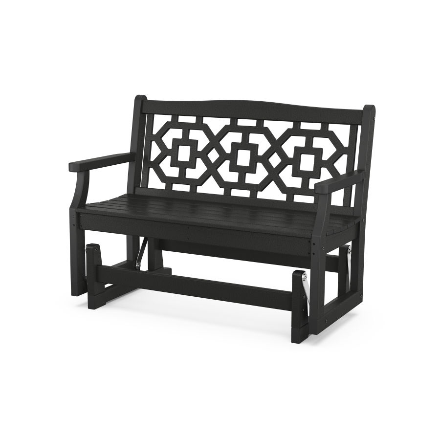 POLYWOOD Chinoiserie 48” Glider in Black