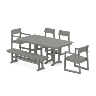 POLYWOOD EDGE 6-Piece Farmhouse Dining Set