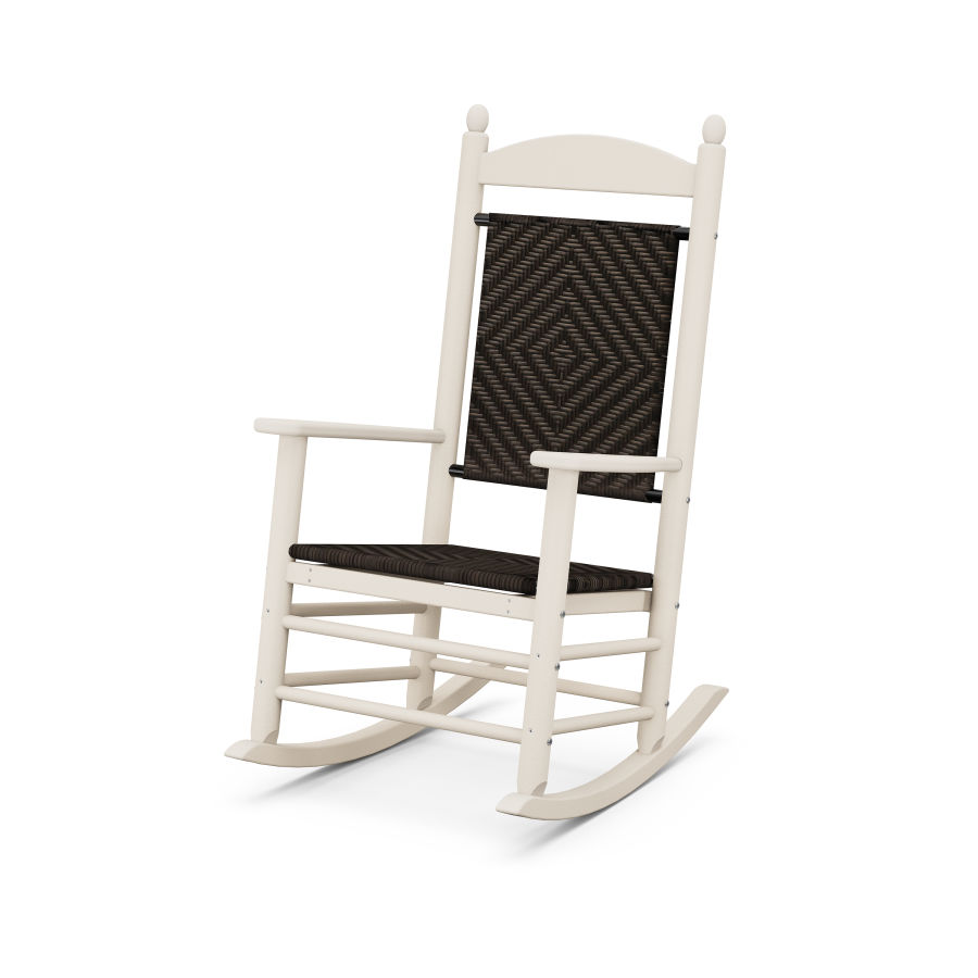 POLYWOOD Jefferson Woven Rocking Chair in Sand Frame / Cahaba