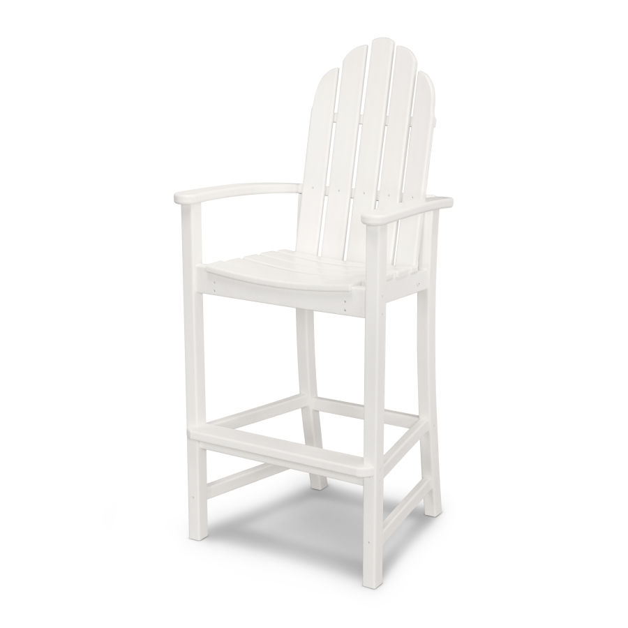 POLYWOOD Classic Adirondack Bar Chair in White