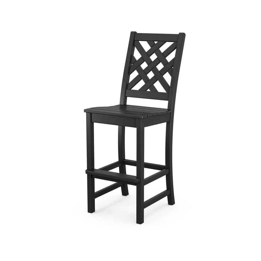 POLYWOOD Wovendale Bar Side Chair in Black