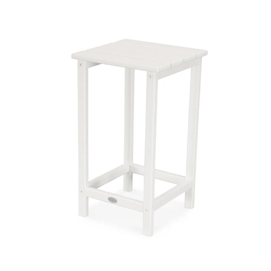 POLYWOOD Long Island 26" Counter Side Table in White