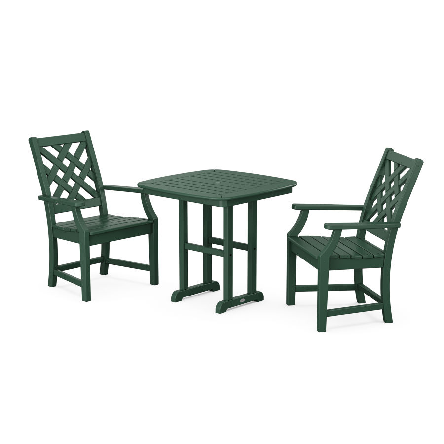 POLYWOOD Wovendale 3-Piece Dining Set in Green