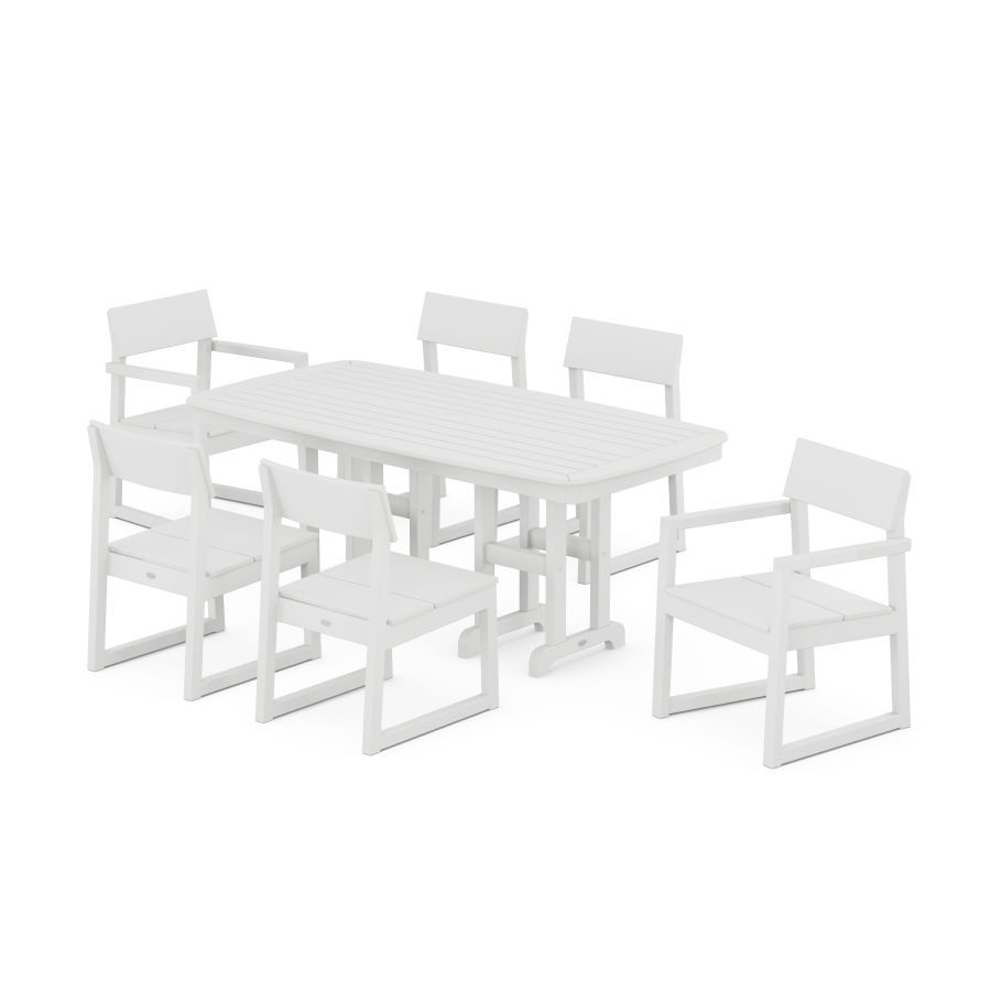 POLYWOOD EDGE 7-Piece Dining Set in White
