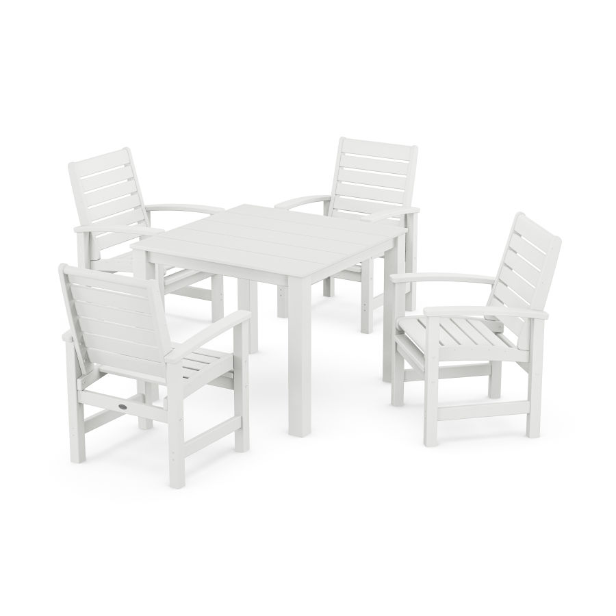 POLYWOOD Signature 5-Piece Parsons Dining Set in White