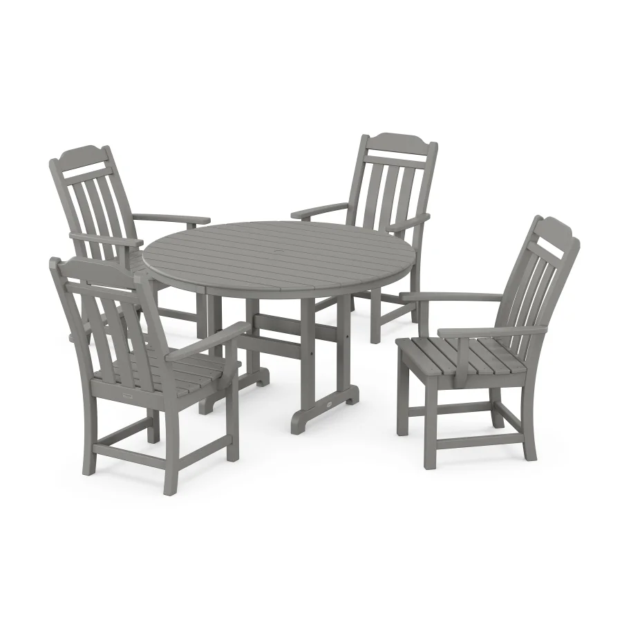 POLYWOOD Cottage 5-Piece Round Farmhouse Dining Set