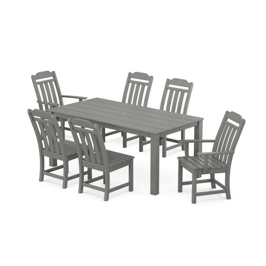 POLYWOOD Country Living 7-Piece Parsons Dining Set in Slate Grey