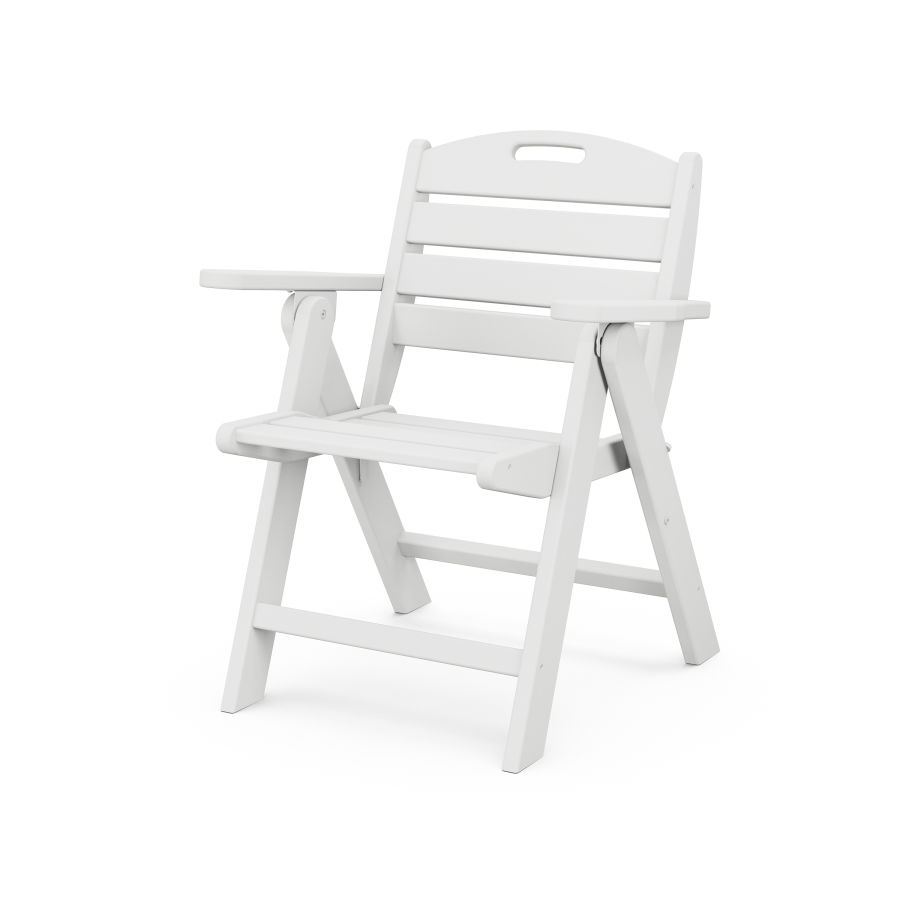 POLYWOOD Nautical Folding Lowback Chair in White