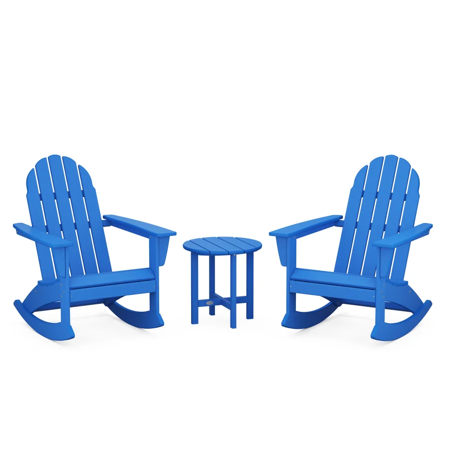 POLYWOOD Vineyard 3-Piece Adirondack Set in Pacific Blue