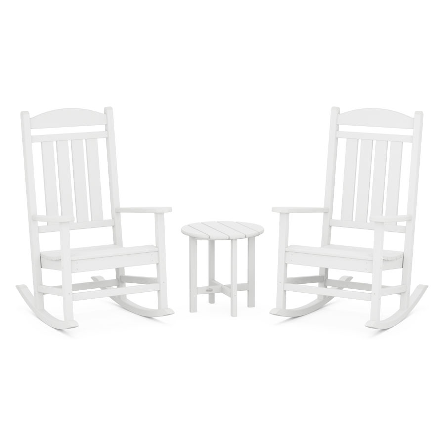 POLYWOOD Presidential 3-Piece Rocking Chair Set in White
