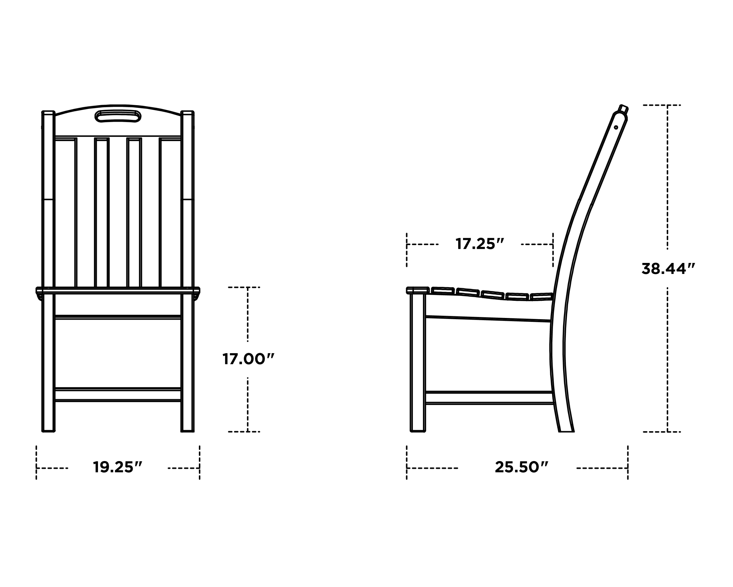 Dimensions for Yacht Club Dining Side Chair