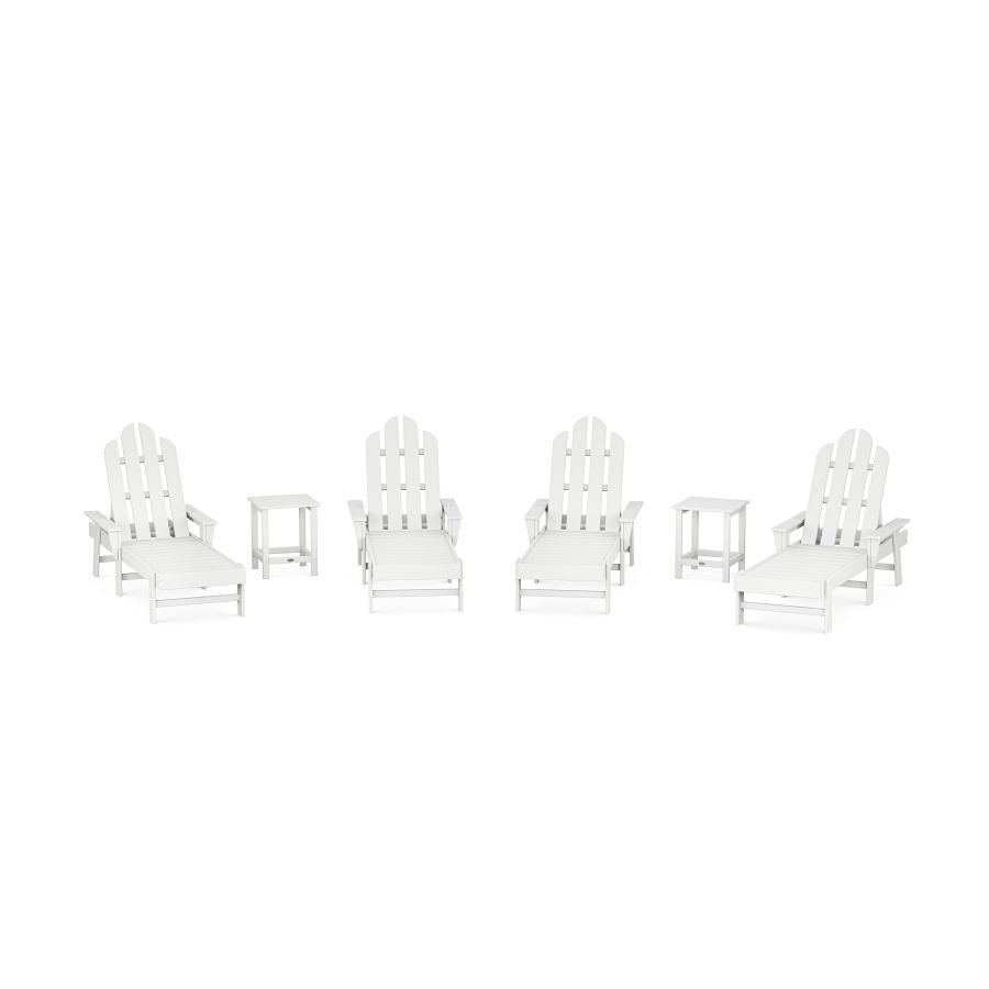 POLYWOOD Long Island Chaise 6-Piece Set in White