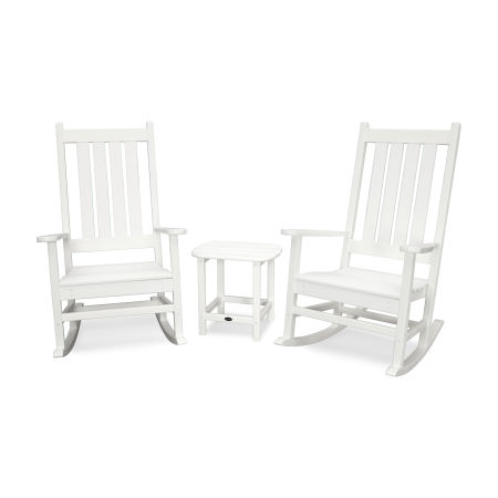 POLYWOOD Vineyard 3-Piece Rocking Set in Vintage White