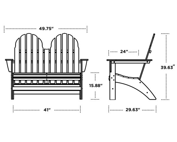 POLYWOOD® Bench Seat Cushion - 17.75D x 41W x 2.5H - XPWS0158