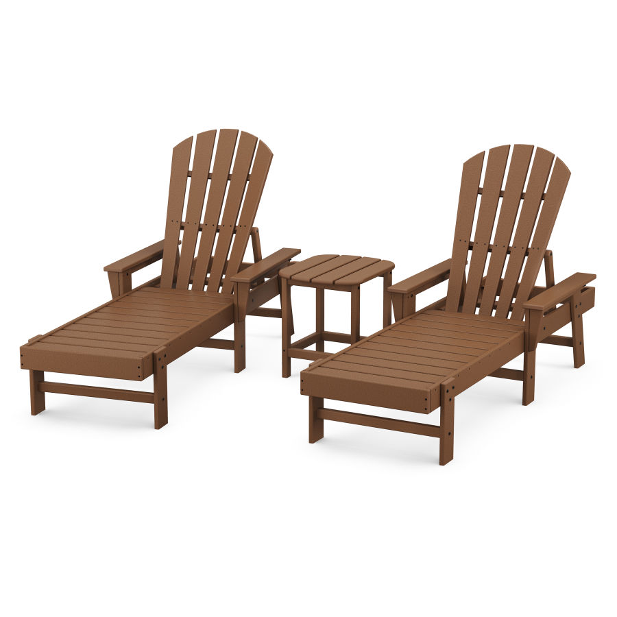 POLYWOOD South Beach Chaise 3-Piece Set in Teak