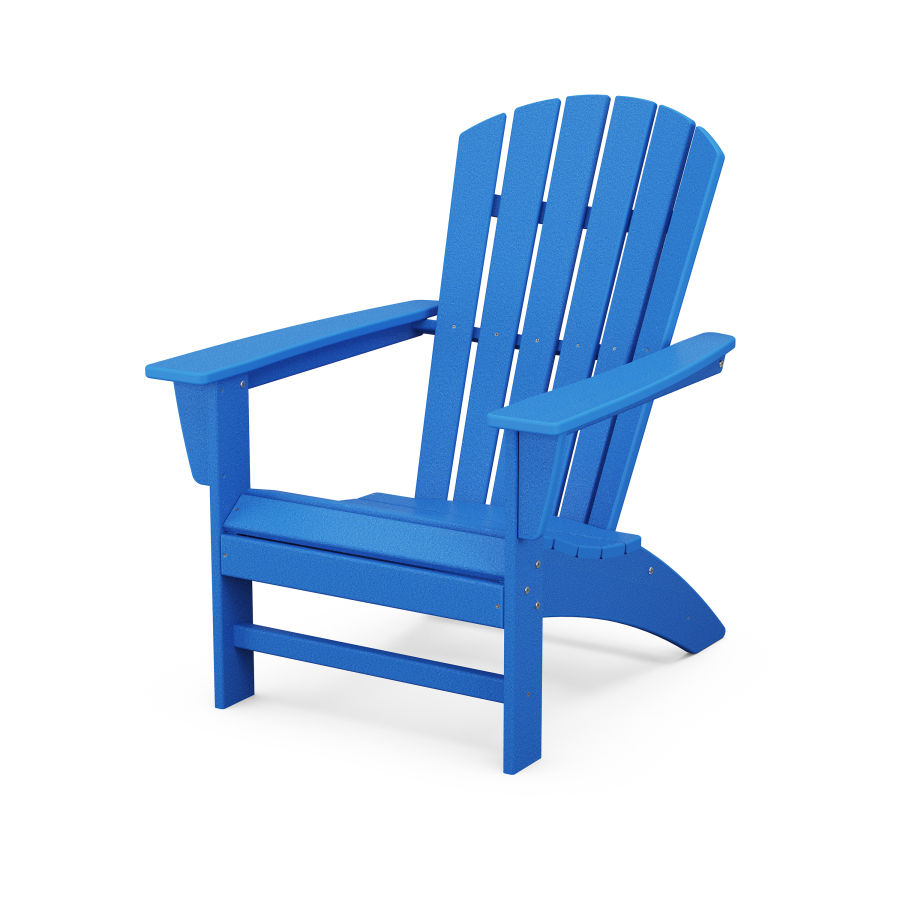 POLYWOOD Grant Park Traditional Curveback Adirondack Chair in Pacific Blue