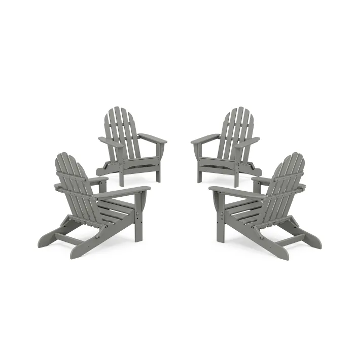 POLYWOOD Classics 4-Piece Folding Adirondack Conversation Set