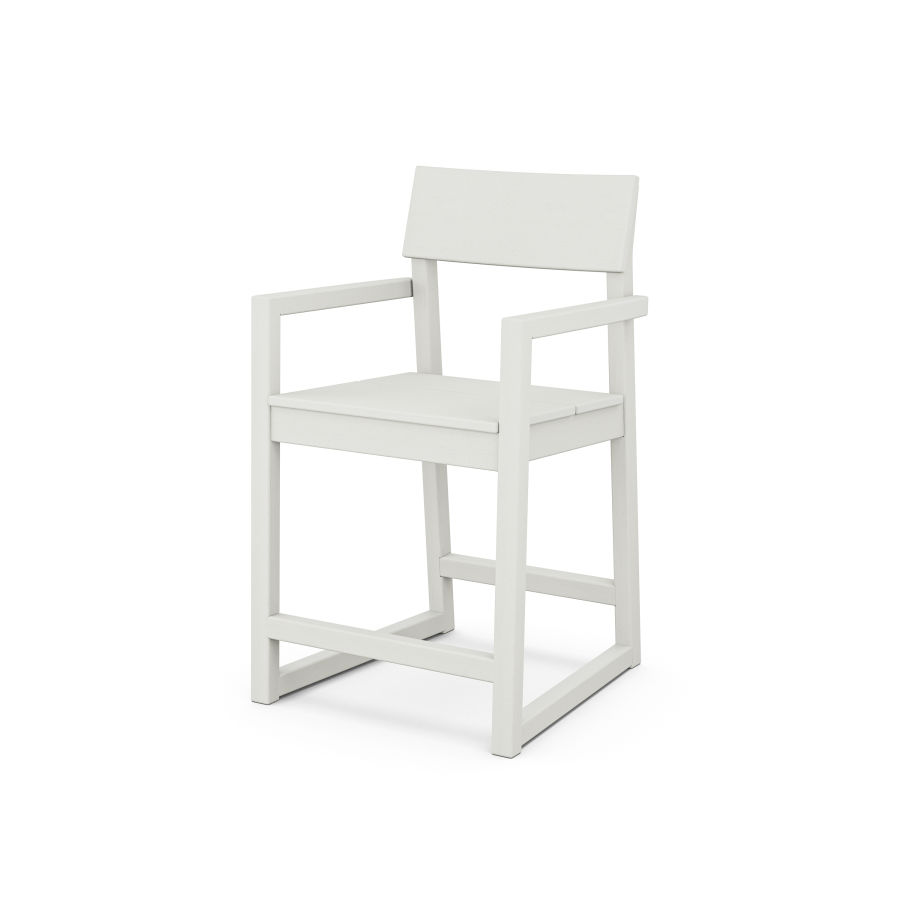 POLYWOOD EDGE Counter Arm Chair in Vintage White