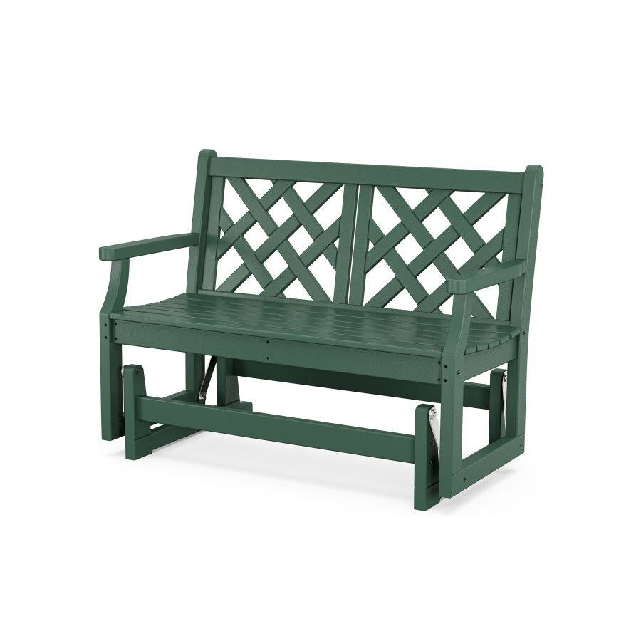 POLYWOOD Wovendale 48” Glider in Green