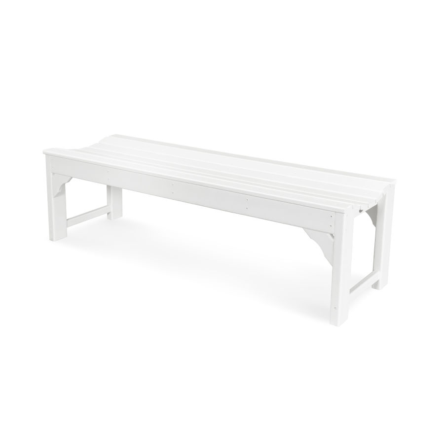 POLYWOOD Traditional Garden 60" Backless Bench in White