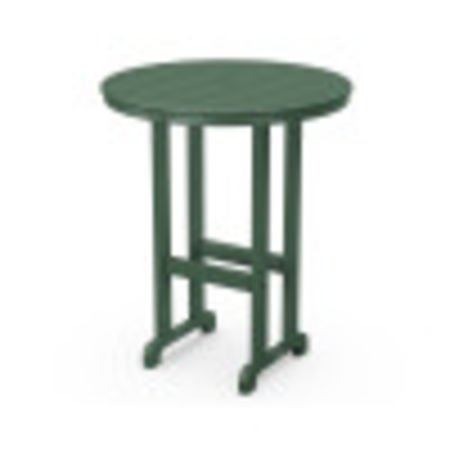 POLYWOOD 36" Round Farmhouse Bar Table in Green
