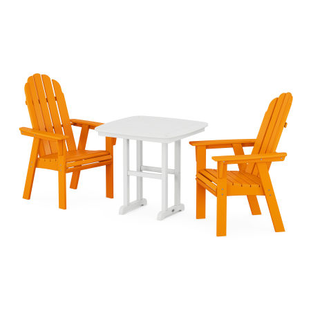 POLYWOOD Vineyard Adirondack 3-Piece Dining Set in Tangerine