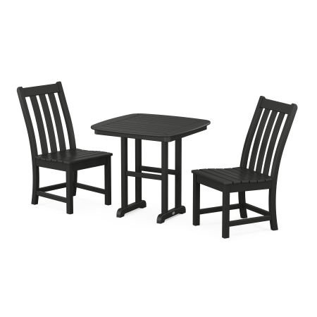Vineyard Side Chair 3-Piece Dining Set in Black