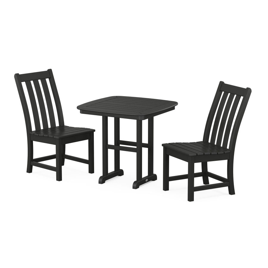 POLYWOOD Vineyard Side Chair 3-Piece Dining Set in Black