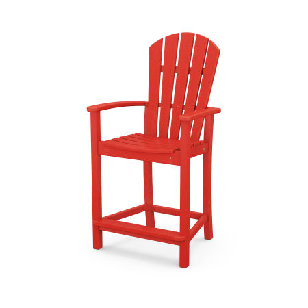 POLYWOOD Palm Coast Counter Chair in Sunset Red