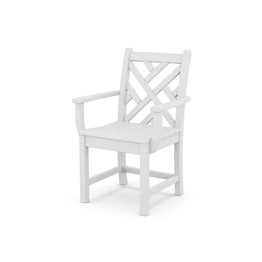 POLYWOOD Chippendale Dining Arm Chair in White