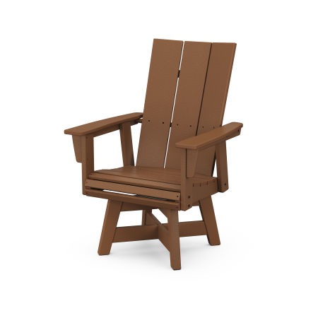 Modern Adirondack Swivel Dining Chair in Teak