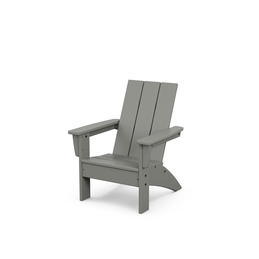 POLYWOOD Kids Modern Adirondack Chair in Slate Grey