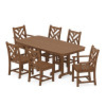 POLYWOOD Chippendale 7-Piece Dining Set in Teak