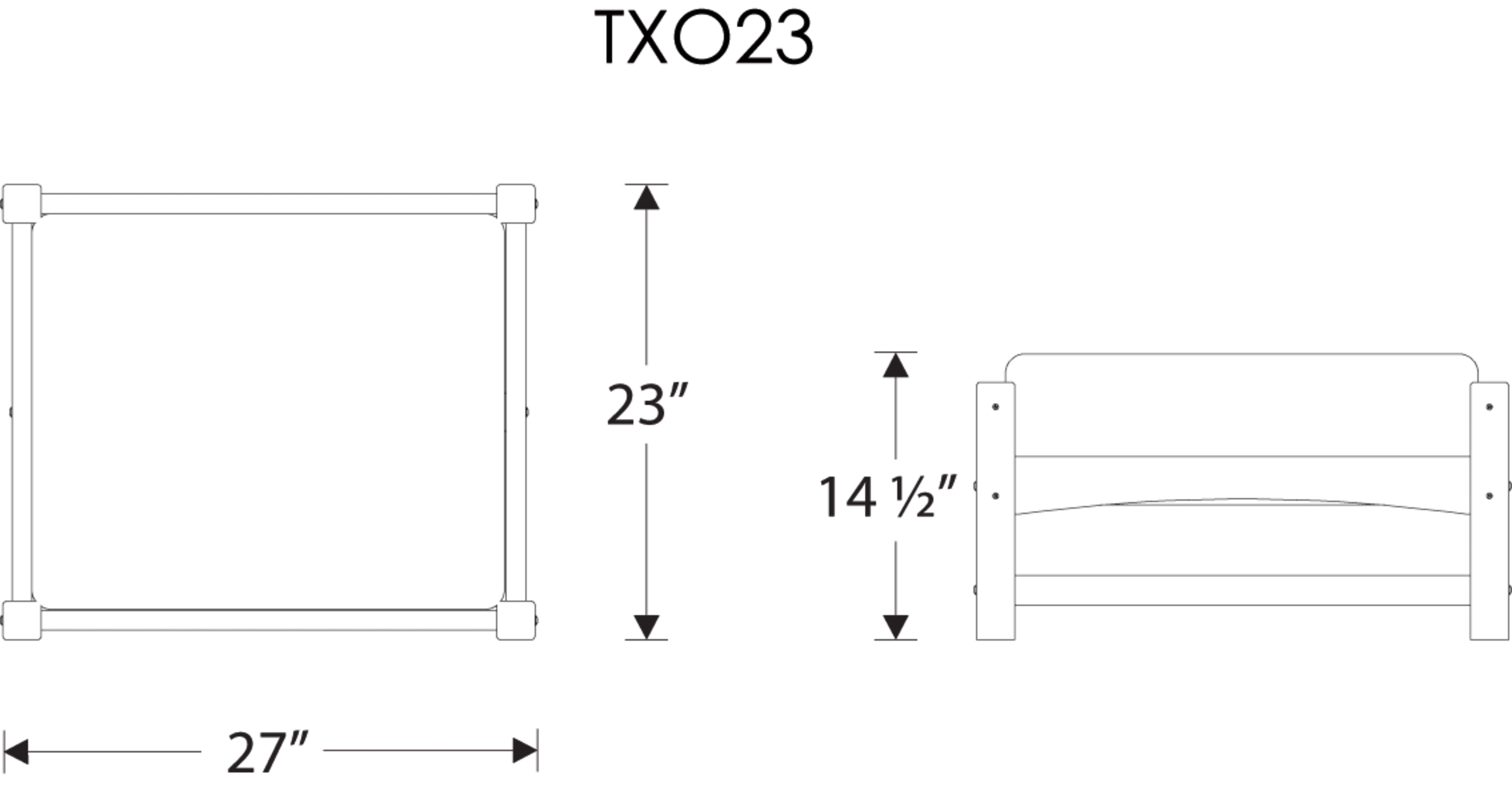 Dimensions for Rockport Club Ottoman