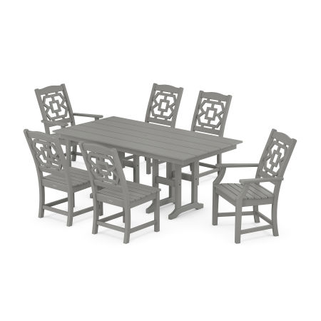 POLYWOOD Chinoiserie 7-Piece Farmhouse Dining Set