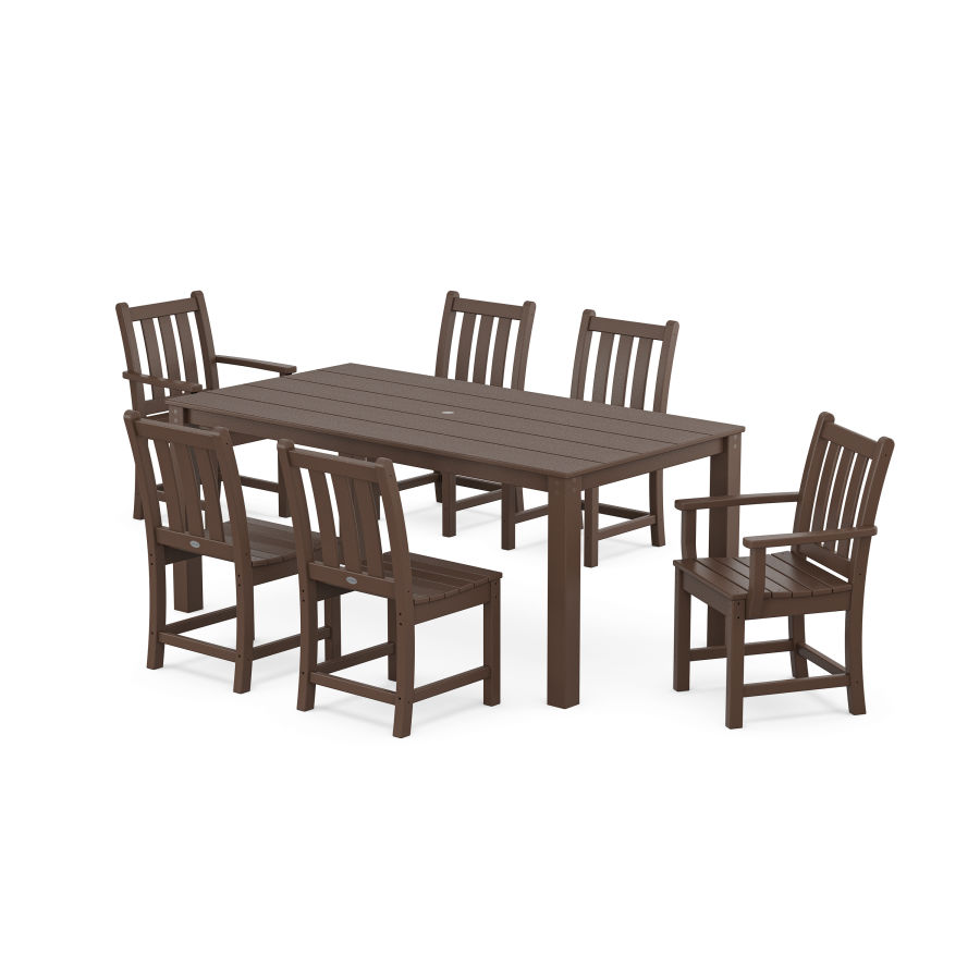 POLYWOOD Traditional Garden 7-Piece Parsons Dining Set in Mahogany