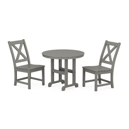 POLYWOOD Braxton Side Chair 3-Piece Round Dining Set