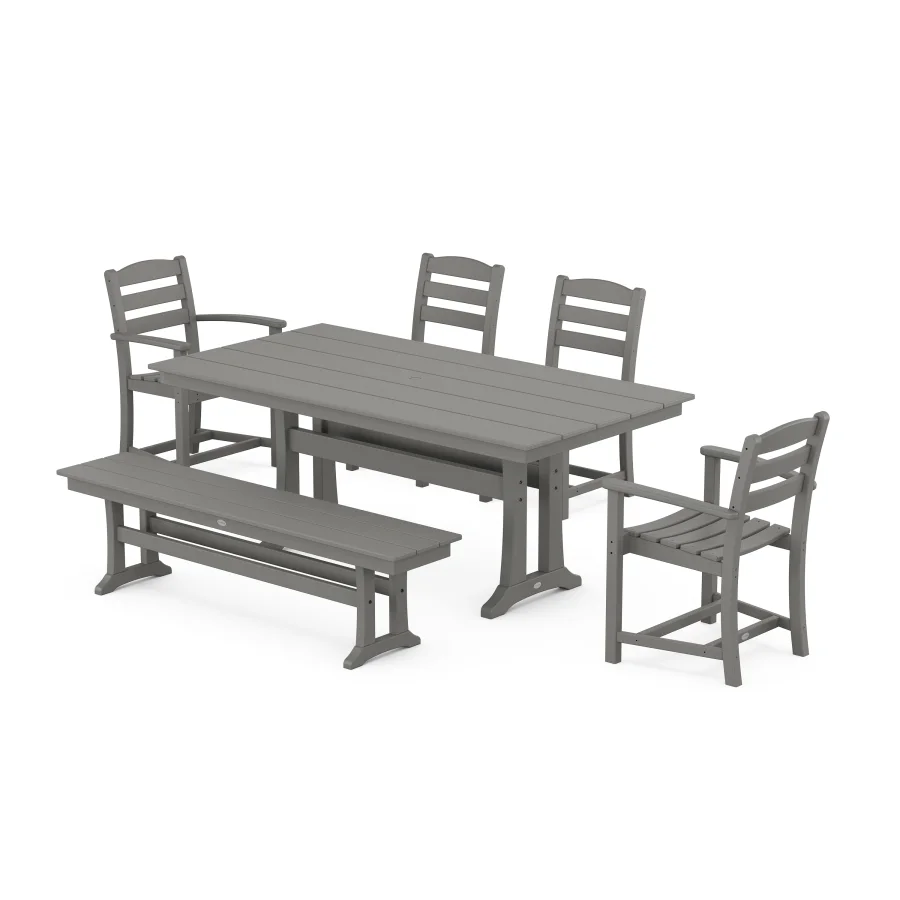 POLYWOOD La Casa Cafe 6-Piece Farmhouse Dining Set With Trestle Legs