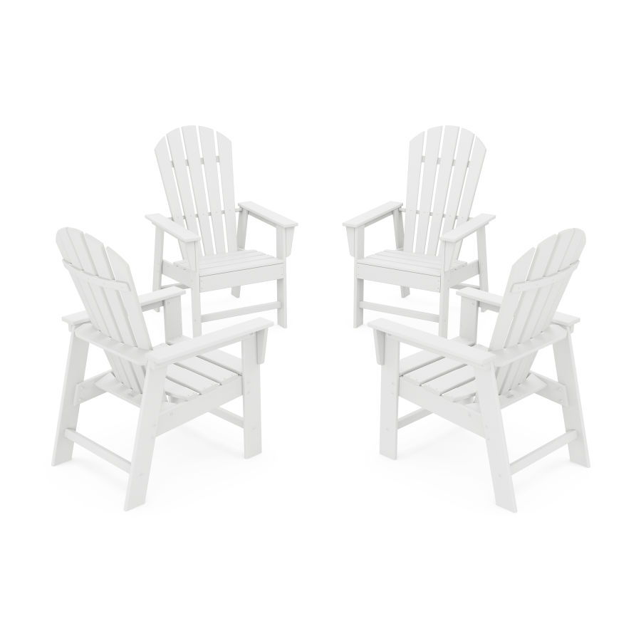 POLYWOOD 4-Piece South Beach Casual Chair Conversation Set in White