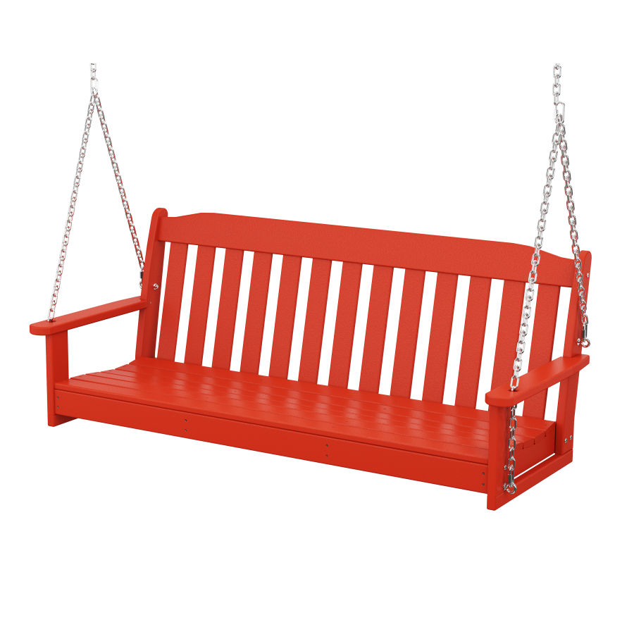 POLYWOOD Country Living 60" Swing in Sunset Red