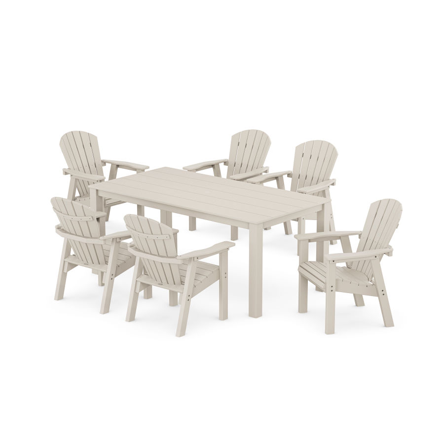 POLYWOOD Seashell 7-Piece Parsons Dining Set in Sand