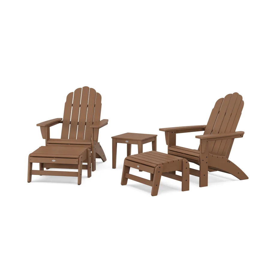 POLYWOOD 5-Piece Vineyard Grand Adirondack Set in Teak