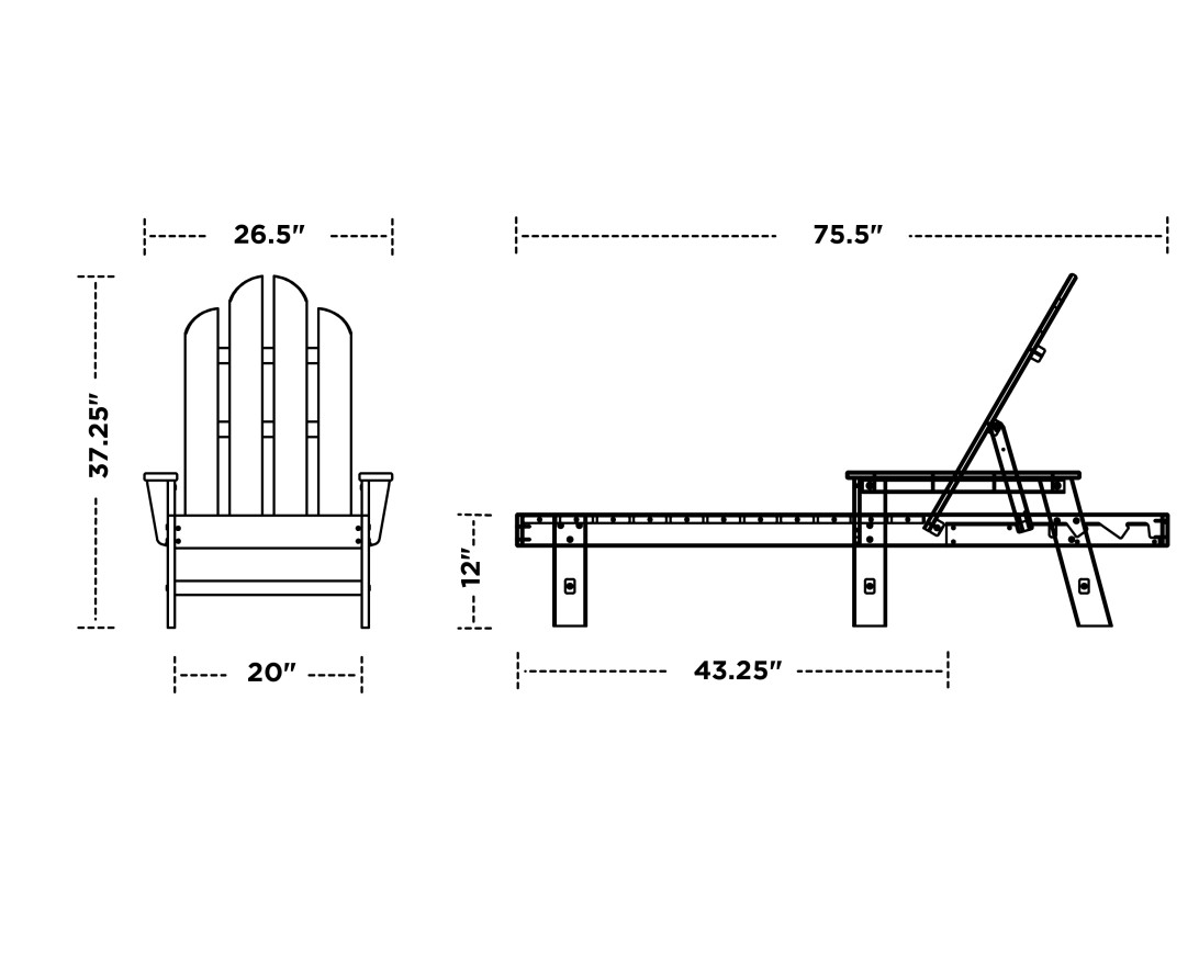 Dimensions for Long Island Chaise