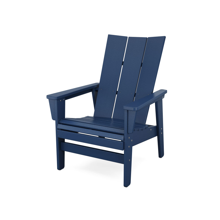 POLYWOOD Modern Grand Upright Adirondack Chair in Navy