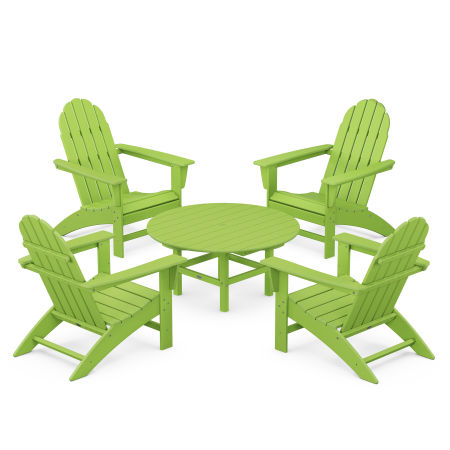 Vineyard 5-Piece Adirondack Chair Conversation Set in Lime