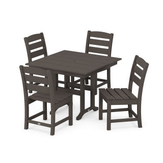POLYWOOD Lakeside Side Chair 5-Piece Farmhouse Dining Set in Vintage Finish