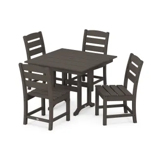 POLYWOOD Lakeside Side Chair 5-Piece Farmhouse Dining Set in Vintage Finish