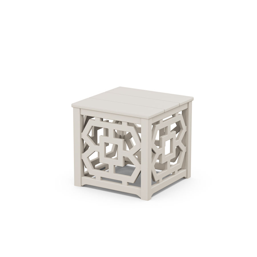 POLYWOOD Chinoiserie Accent Table in Sand