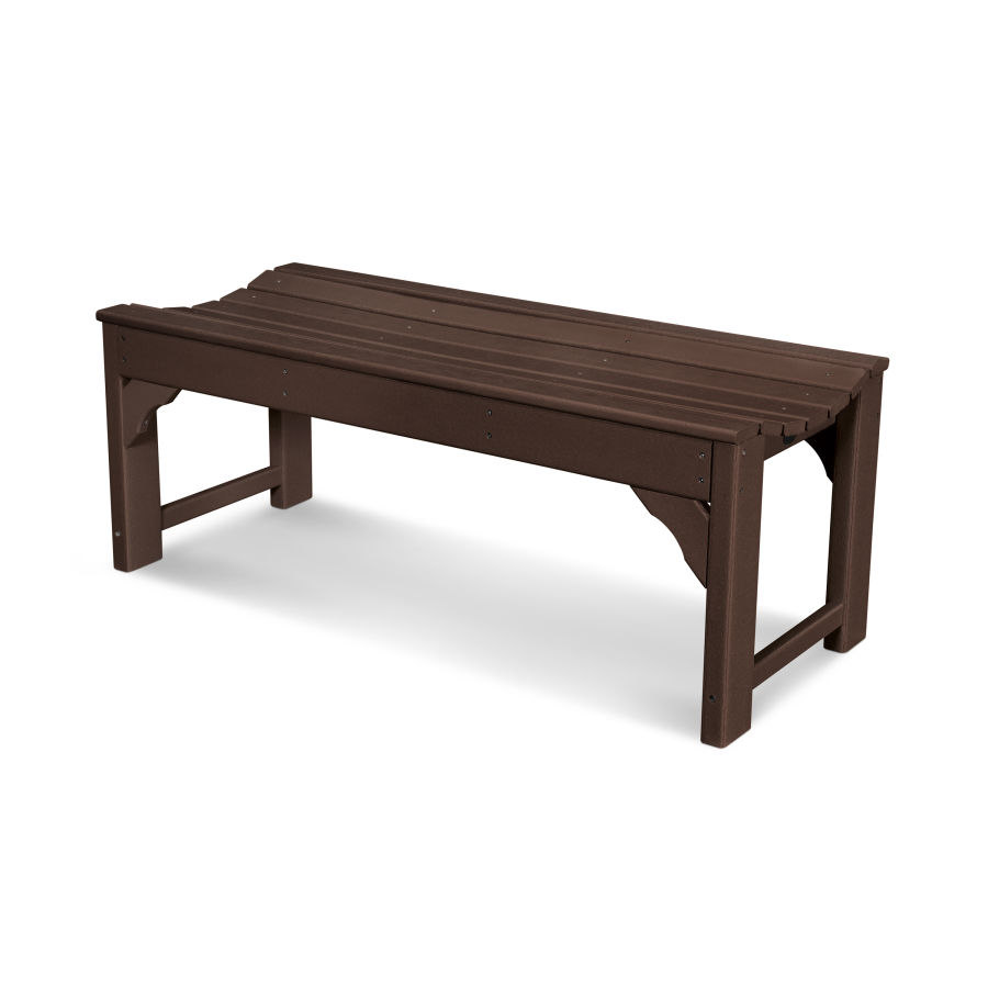 POLYWOOD Traditional Garden 48" Backless Bench in Mahogany