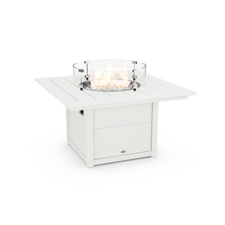 POLYWOOD Square 42" Fire Pit Table in Vintage White